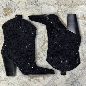 Jessica Simpson Black Sparkle Heeled Boots